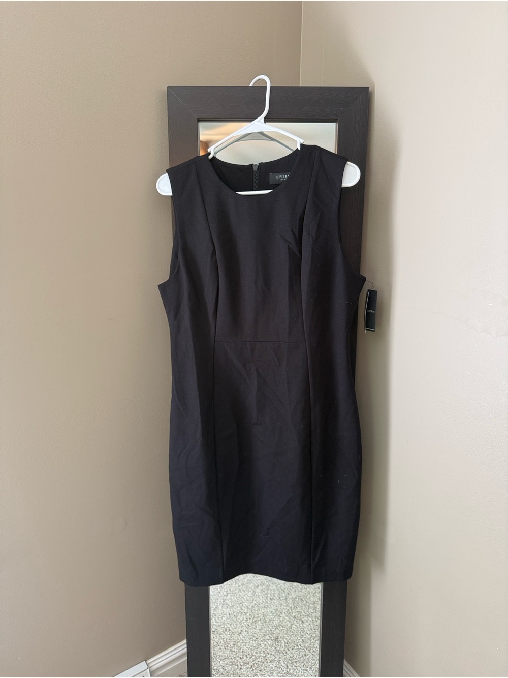 Liverpool Black Sleeveless Midi Dress Size 8 NWT